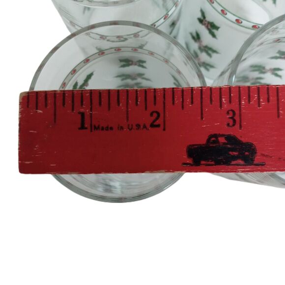 🎄🎅🏼Vintage Frosted Christmas Holly Glasses (Set of 4) Libbey - Picture 7 of 10
